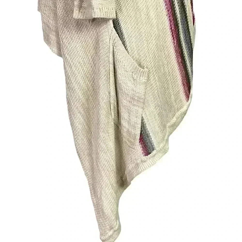 Torrid Women 0X Waterfall Striped Sweater Beige Cotton Rayon 3/4 Sleeve Boho - Picture 7 of 10